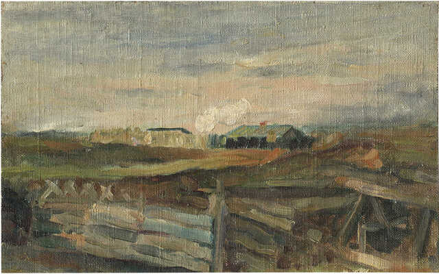 Кустодиев Борис Михайлович. У околицы 